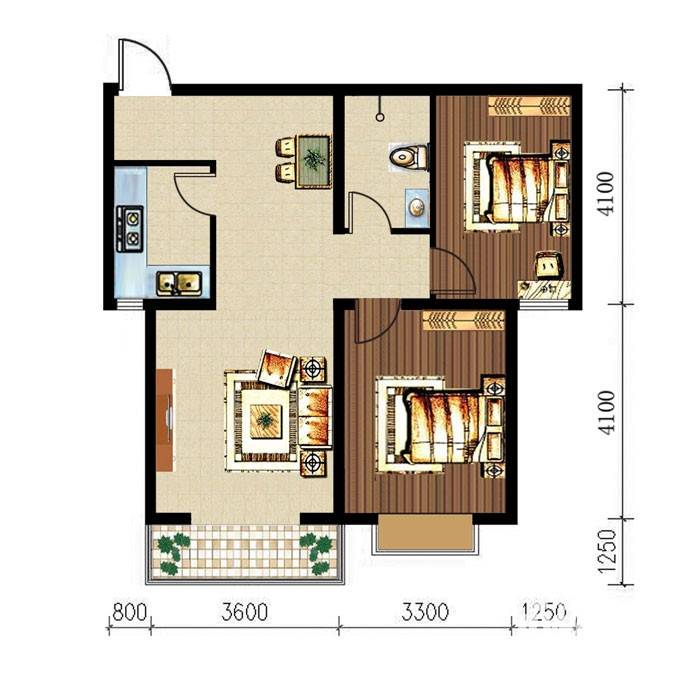 鼎原时代普通住宅88.9㎡户型图