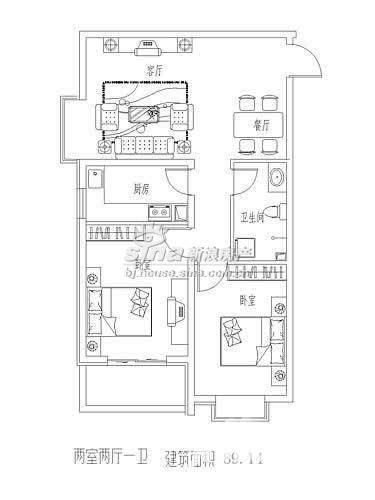 北城国际普通住宅89.1㎡户型图