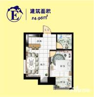 杰座1室1厅1卫55㎡户型图