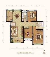 红石原著小区3室2厅2卫138㎡户型图