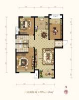 红石原著小区3室2厅2卫116㎡户型图