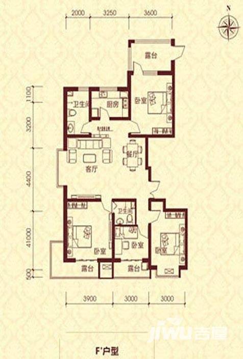 元氏盛世华庭4室2厅3卫151.6㎡户型图