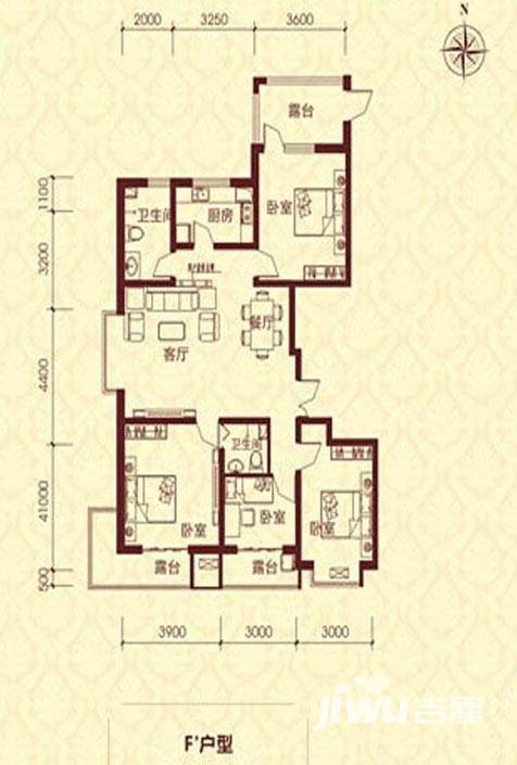 元氏盛世华庭4室2厅3卫151.6㎡户型图