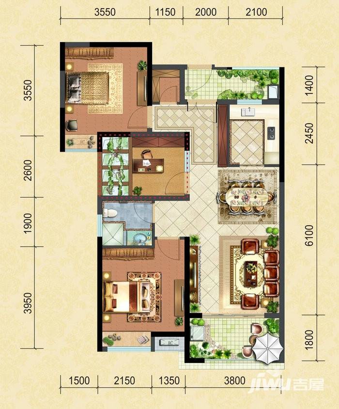 南益鲤景湾普通住宅71.3㎡户型图