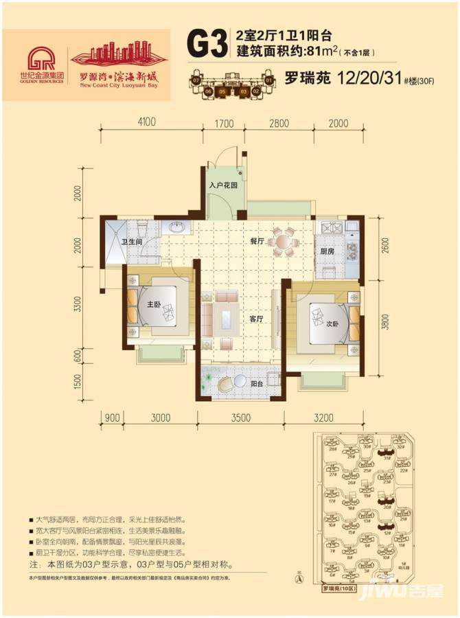 罗源湾滨海新城普通住宅81㎡户型图