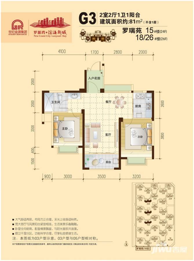 罗源湾滨海新城普通住宅81㎡户型图