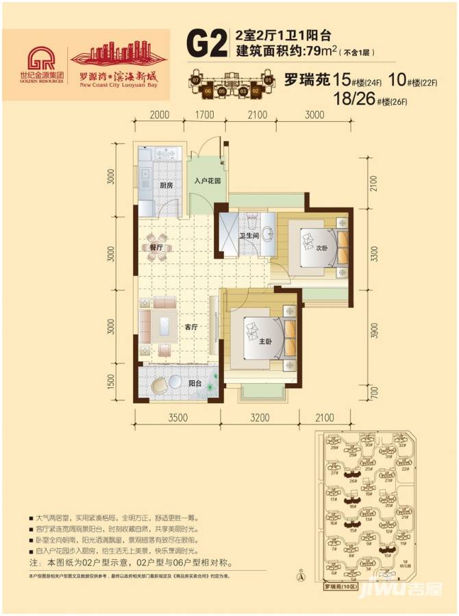 罗源湾滨海新城普通住宅79㎡户型图