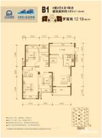 罗源湾滨海新城3室2厅2卫121㎡户型图