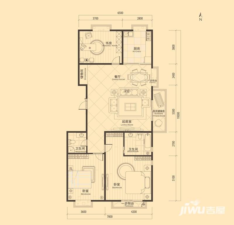 府东公园6栋普通住宅168㎡户型图