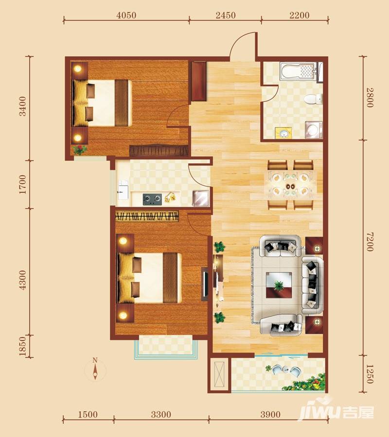 融鼎御品普通住宅91.7㎡户型图