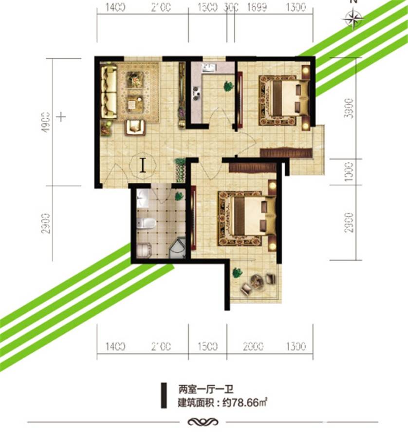 鼎泰悦郡普通住宅78㎡户型图