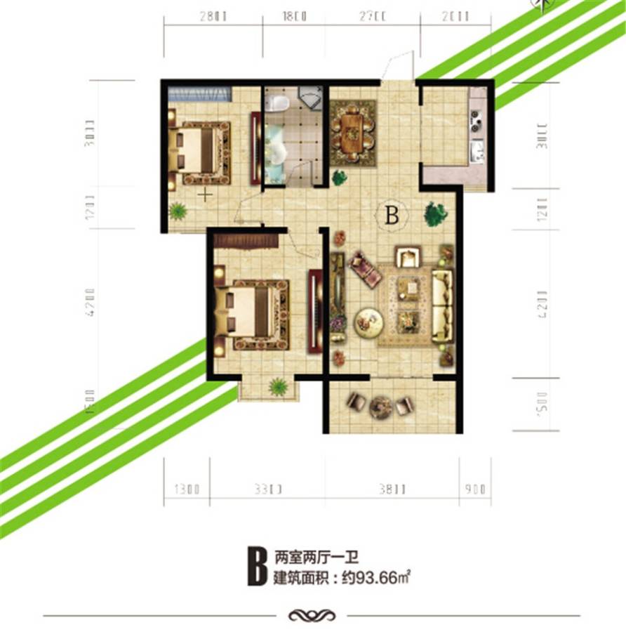 鼎泰悦郡普通住宅93㎡户型图