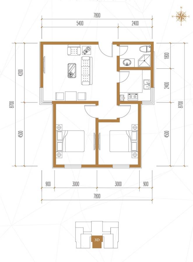 府东天地普通住宅76㎡户型图