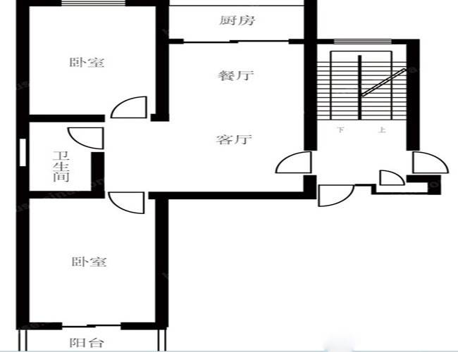 纯境2室2厅1卫82.7㎡户型图