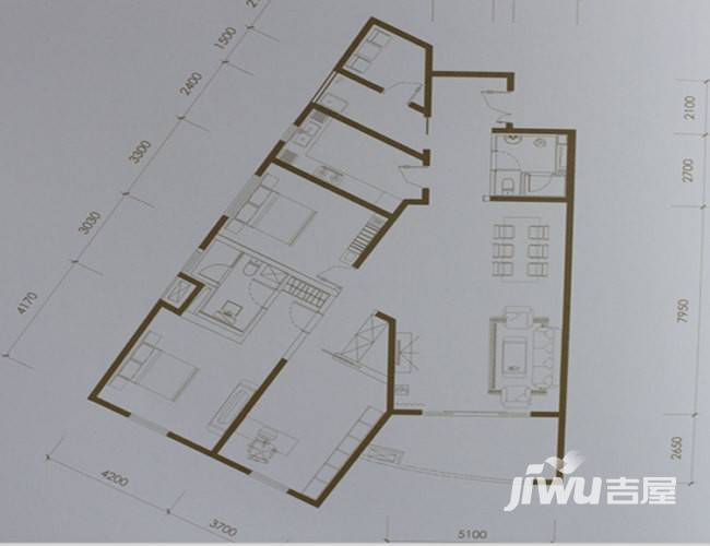 华泰御景湾4室2厅2卫190.9㎡户型图