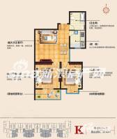 滨河城·左岸2室2厅1卫81.4㎡户型图