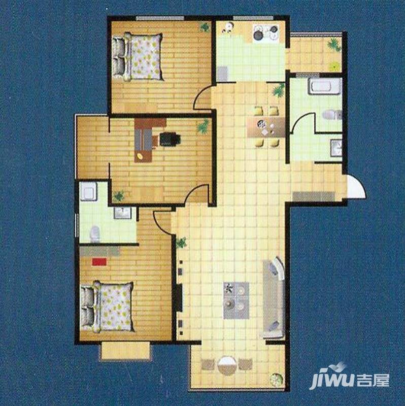 徐矿城3室2厅2卫130.2㎡户型图