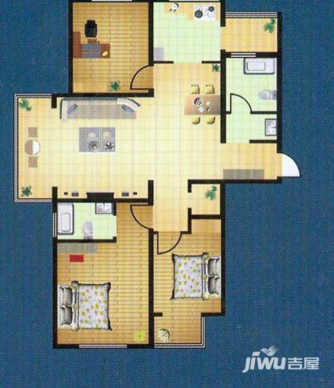 徐矿城3室2厅2卫118.1㎡户型图