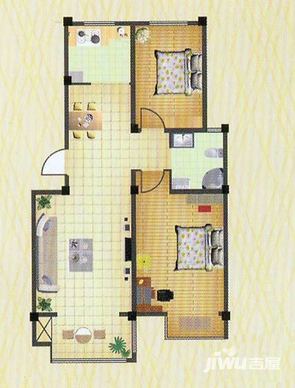 徐矿城普通住宅90.5㎡户型图