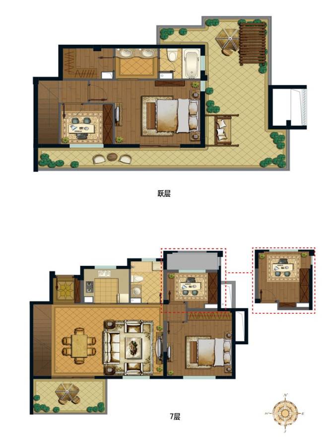 景瑞上府4室2厅2卫138㎡户型图