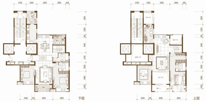 环球东方港城4室3厅3卫250㎡户型图