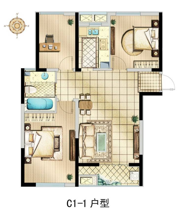 花样年花郡普通住宅93.5㎡户型图