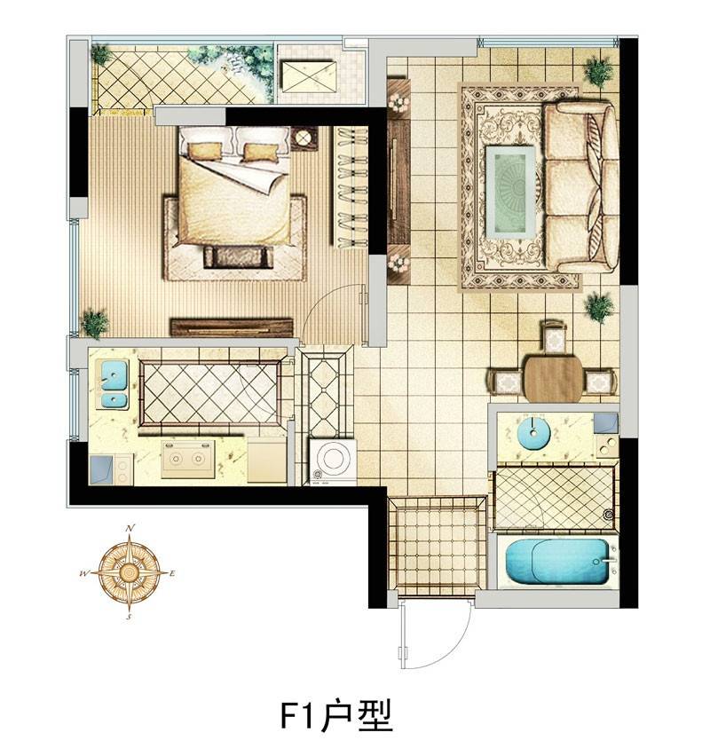 花样年花郡普通住宅57㎡户型图