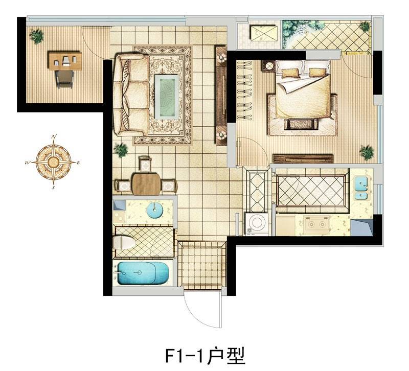 花样年花郡普通住宅64.7㎡户型图