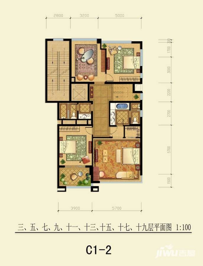 雅戈尔长岛花园普通住宅320㎡户型图