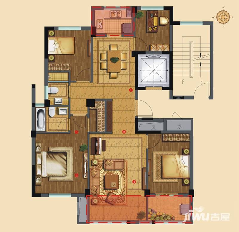 维科馨院4室2厅2卫127㎡户型图