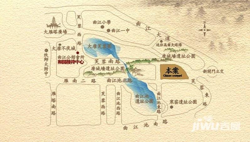 曲江公馆和园位置交通图图片