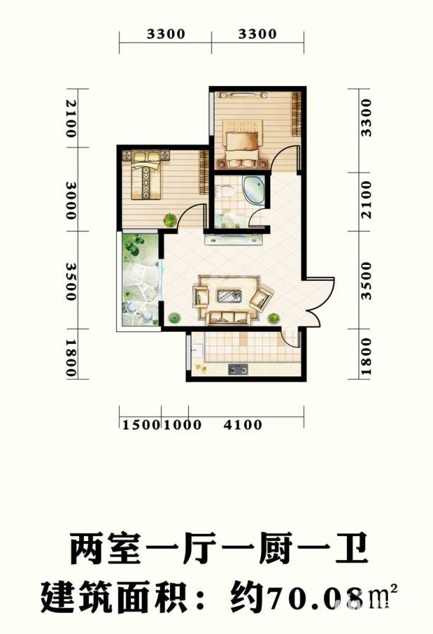 上林沣苑普通住宅70.1㎡户型图