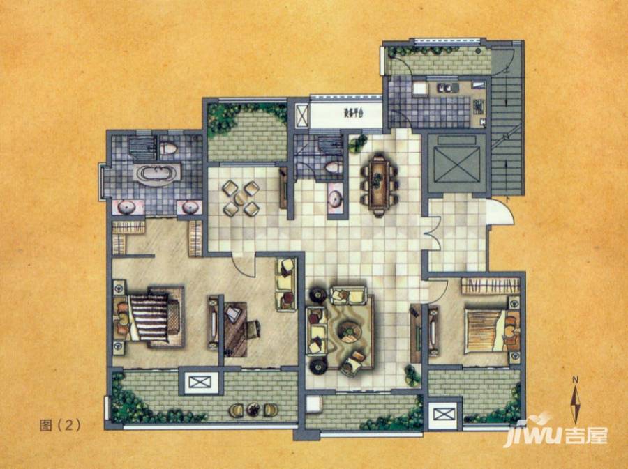 绿地国际生态城二期别墅4室2厅2卫173㎡户型图