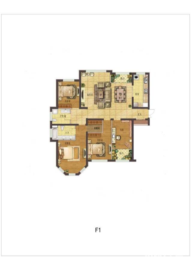 香江湾普通住宅168㎡户型图