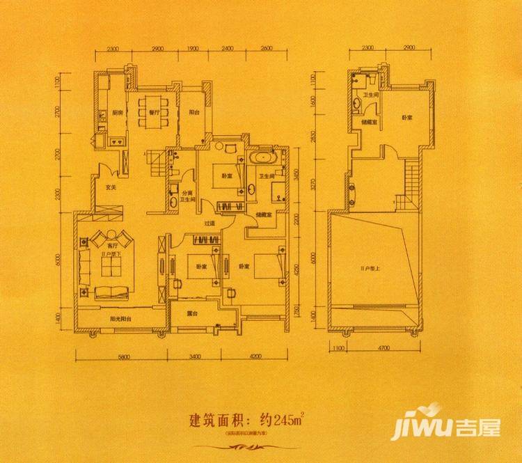 曲江观山悦普通住宅245㎡户型图