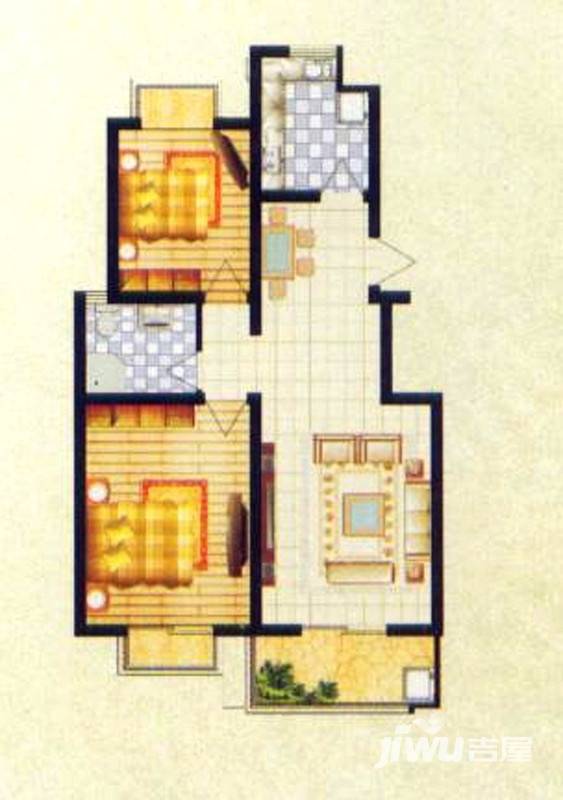 泉顺北岸生活普通住宅90.7㎡户型图