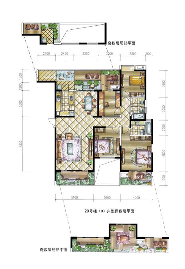 金地湖城大境同禧4室2厅2卫户型图