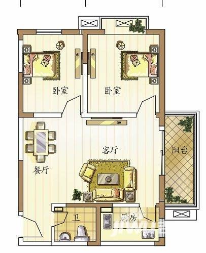 天伦御城龙脉普通住宅88.3㎡户型图