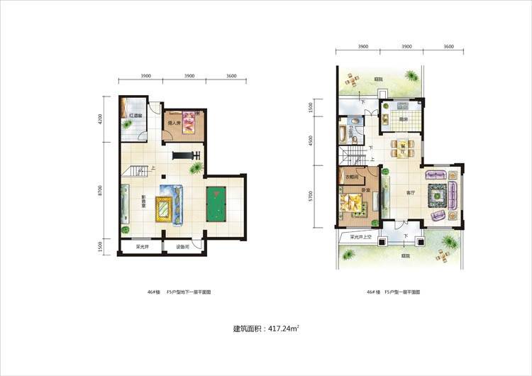 大华曲江公园世家普通住宅417.2㎡户型图