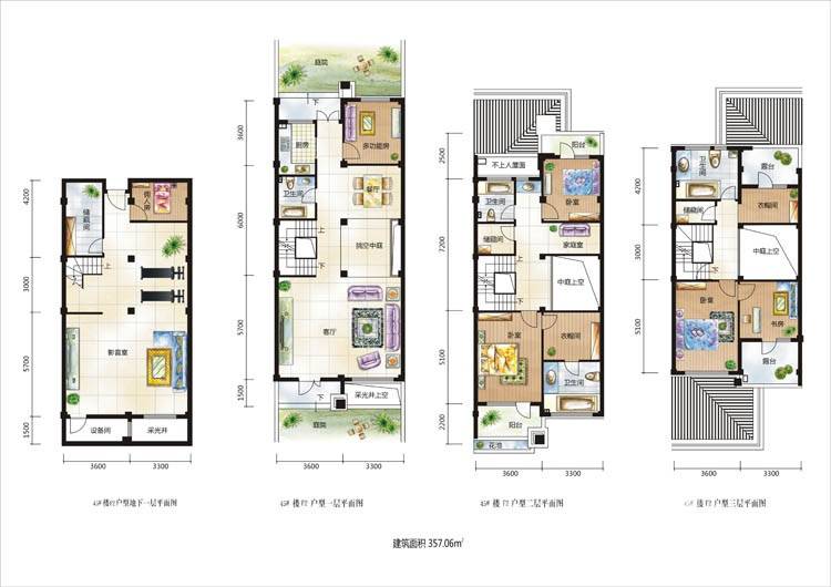 大华曲江公园世家普通住宅357.1㎡户型图