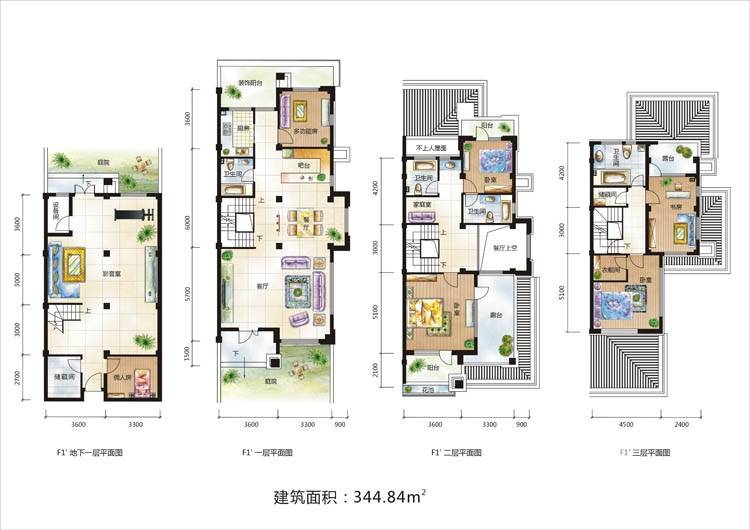 大华曲江公园世家普通住宅344.8㎡户型图