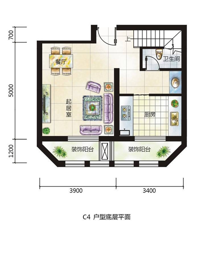 大华曲江公园世家大华曲江公园世家户型图 c4 底层 111.94㎡