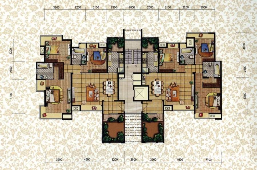 浐灞半岛太华金堤3室3厅2卫139㎡户型图