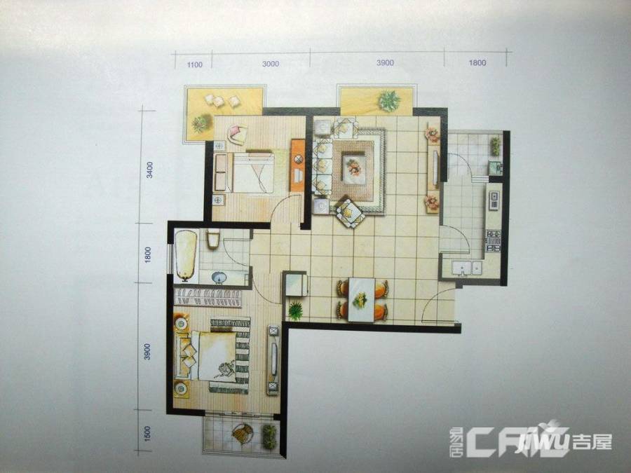 浐灞半岛太华金堤普通住宅85.3㎡户型图