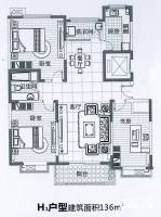 锦园君逸3室2厅0卫136㎡户型图