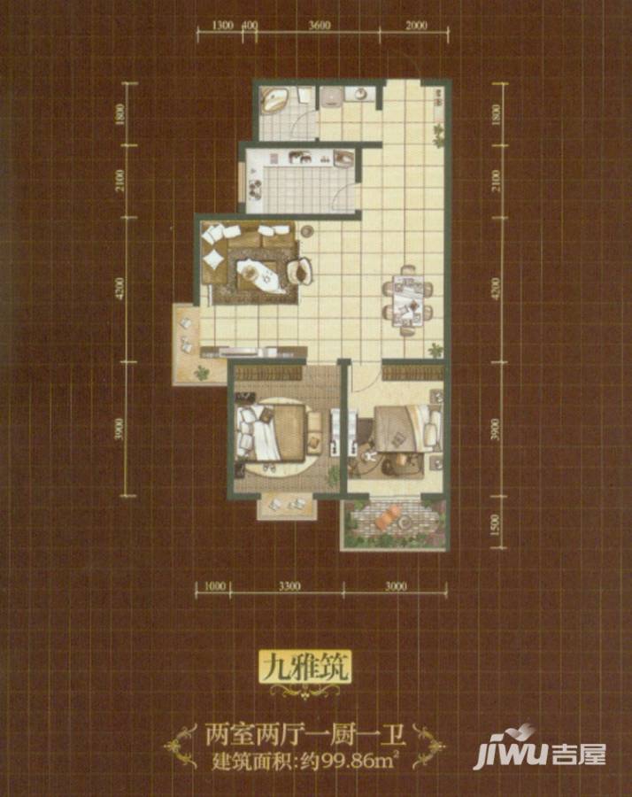 九如居普通住宅88.6㎡户型图