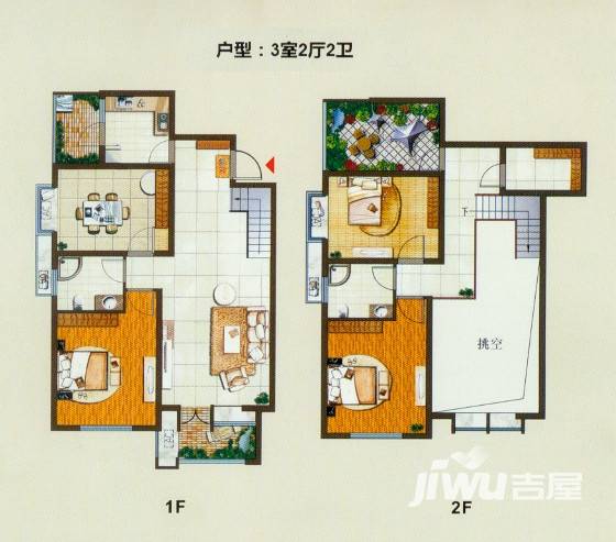 大唐新干线3室2厅2卫户型图