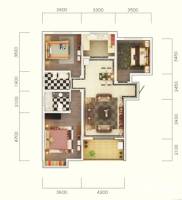 龙城铭园国际社区3室2厅2卫135㎡户型图