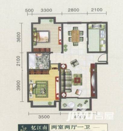 忆江南普通住宅97.5㎡户型图