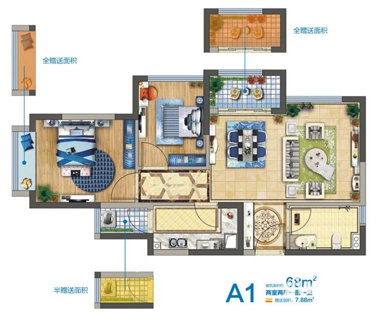 西恩DADA普通住宅68㎡户型图